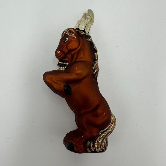 2 Old World Christmas 4" Horse Mercury Glass Christmas Ornaments - Picture 3 of 14